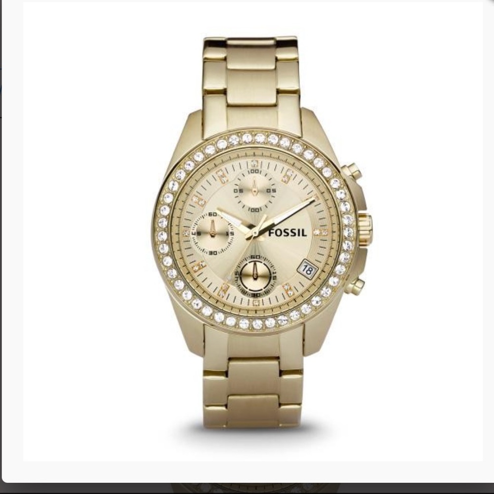 Fossil - Decker ES3352 Women's SS Gold Tone Analog Dial Quartz Wrist Watch